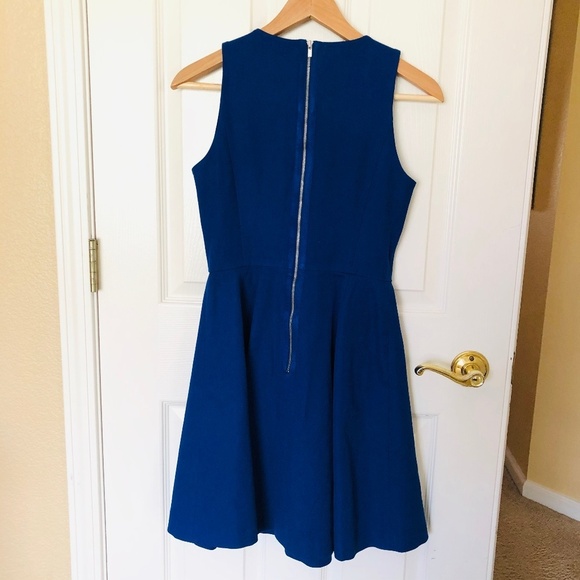 BANANA REPUBLIC Royal Blue Fit & Flare Dress - Size 0 - Picture 2 of 3